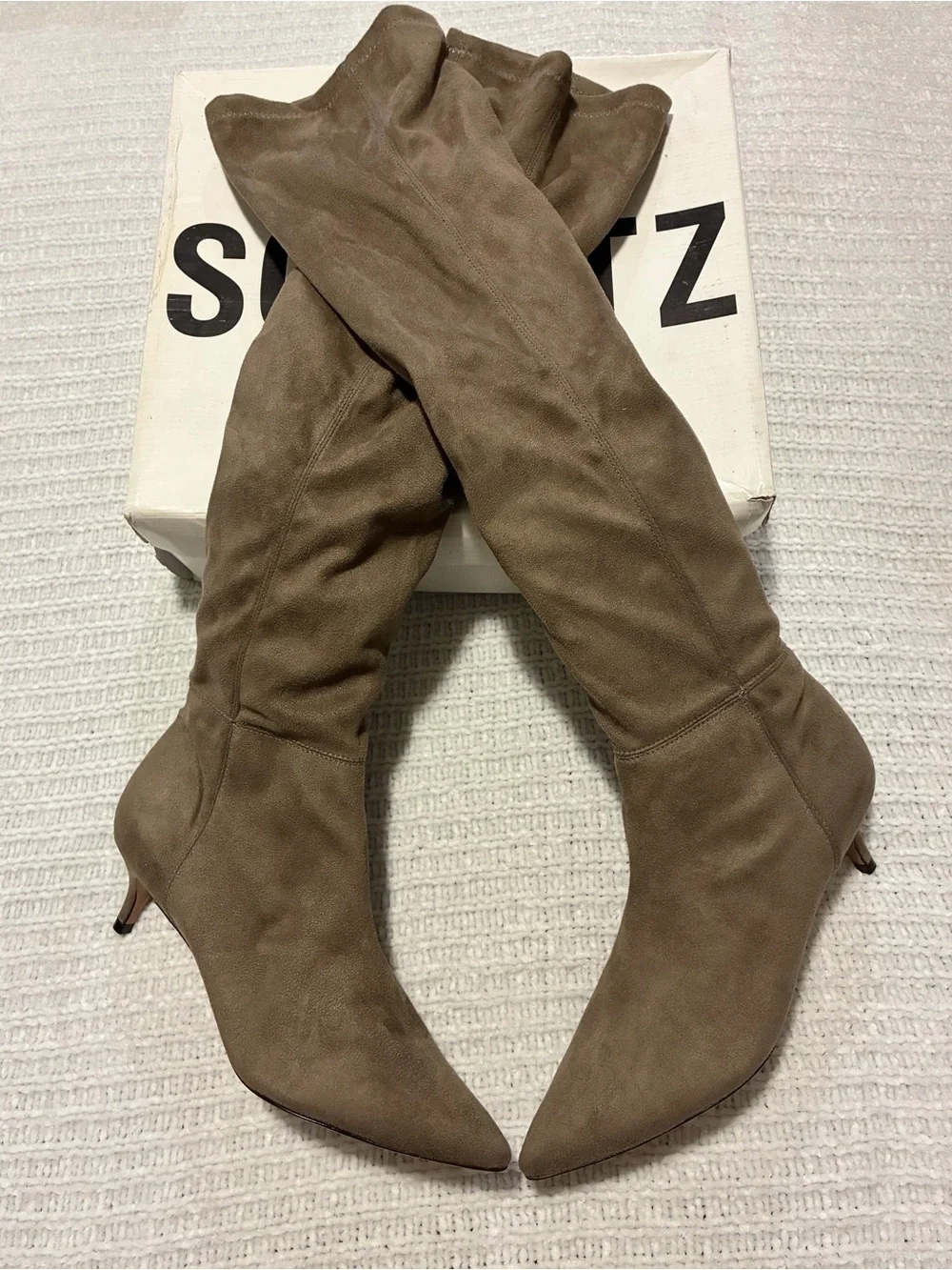 🆕 BNIB Schutz | Helga Over The Knee Kitten Heel Boots | Mouse